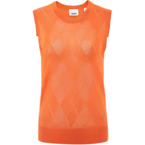 Burberry Tank Tops Women's Orange Racerback