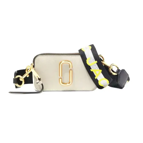 MARC JACOBS Leather Camera Bag, Shoulder Bag, Crossbody Bag Unisex Beige Gray