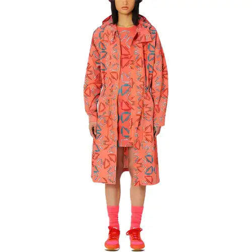 HERMES Jackets Women's Red Hooded Moderate Other