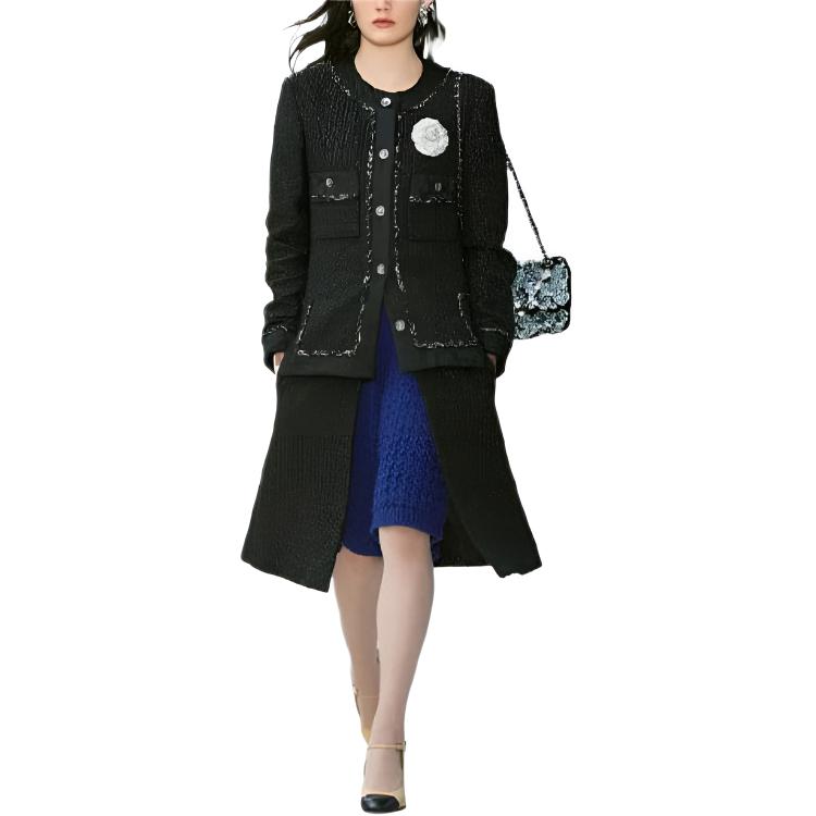 Женское пальто Chanel CHANEL (черное)