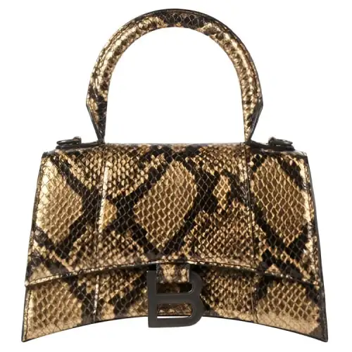 Balenciaga Cow Leather Handbag Mini Women's Black Gold