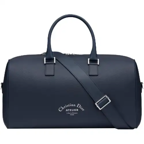 DIOR Calfskin Travel Bag Men's Marine Blue