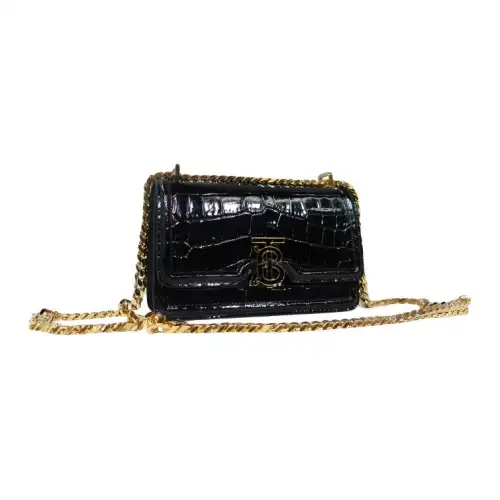 Burberry Calfskin Shoulder Bag Women's Dark Blue