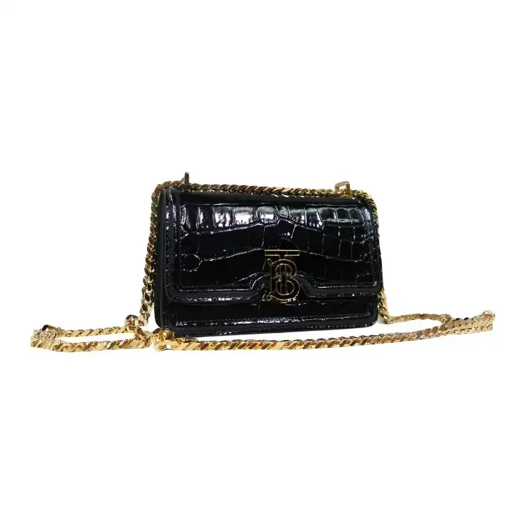 Burberry Calfskin Shoulder Bag Women's Dark Blue