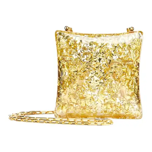 Bottega Veneta Plastic Clutch Women's Gold