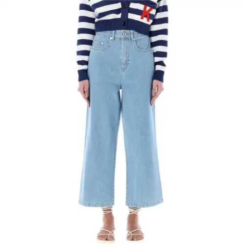 KENZO Logo Patch Cropped Jeans