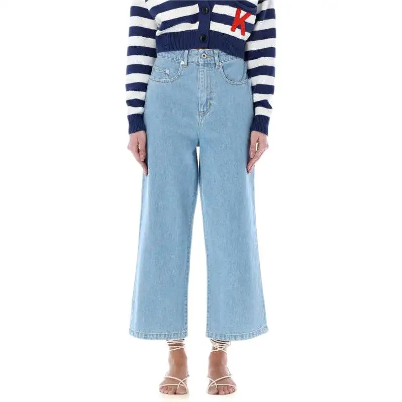 KENZO Logo Patch Cropped Jeans