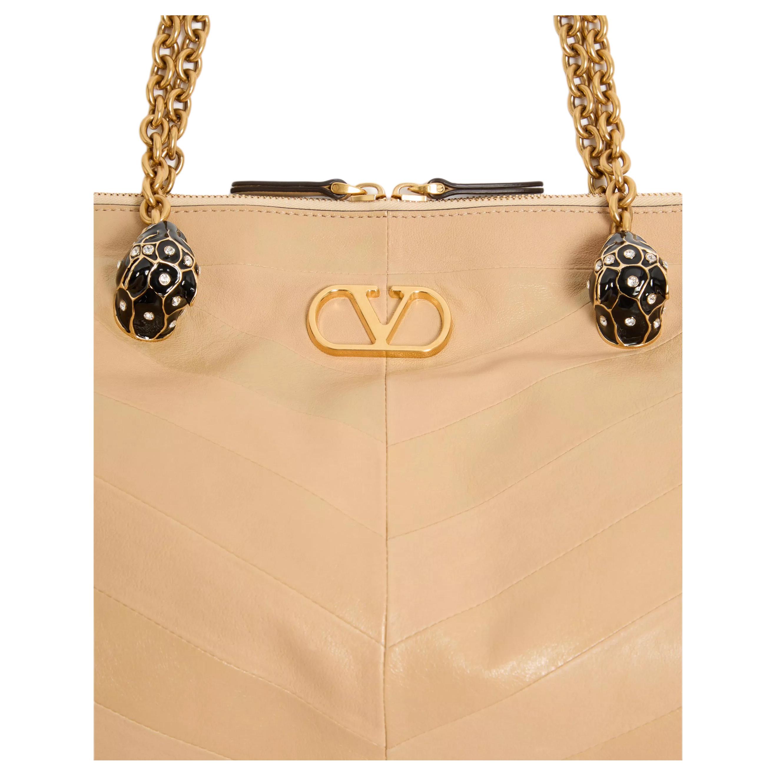 Женские сумка Valentino PANTHEA V (золотисто-бежевая) — фото 6