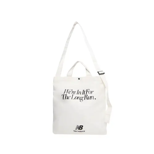 New Balance Fabric Tote Bag, Shopping Bag, Shoulder Bag, Handbag Regular Unisex Ivory White