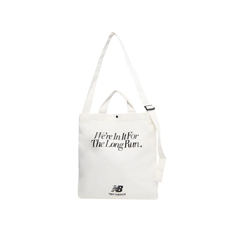 New Balance Fabric Tote Bag, Shopping Bag, Shoulder Bag, Handbag Regular Unisex Ivory White