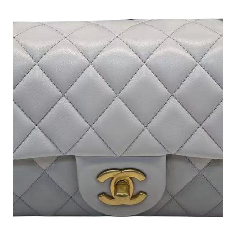 Женская сумка Chanel на цепочке (серая) — фото 5