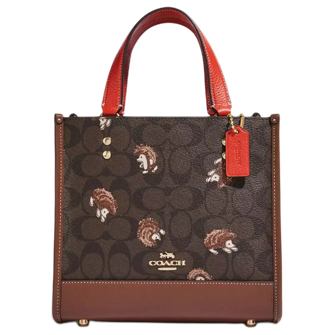 COACH Cow Leather Tote Bag, Shopping Bag, Shoulder Bag, Crossbody Bag, Handbag Women's Monogram Brown