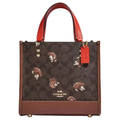 COACH Cow Leather Tote Bag, Shopping Bag, Shoulder Bag, Crossbody Bag, Handbag Women's Monogram Brown