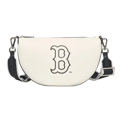 MLB Artificial Leather Dumpling Bag, Shoulder Bag, Crossbody Bag Regular Unisex Black White