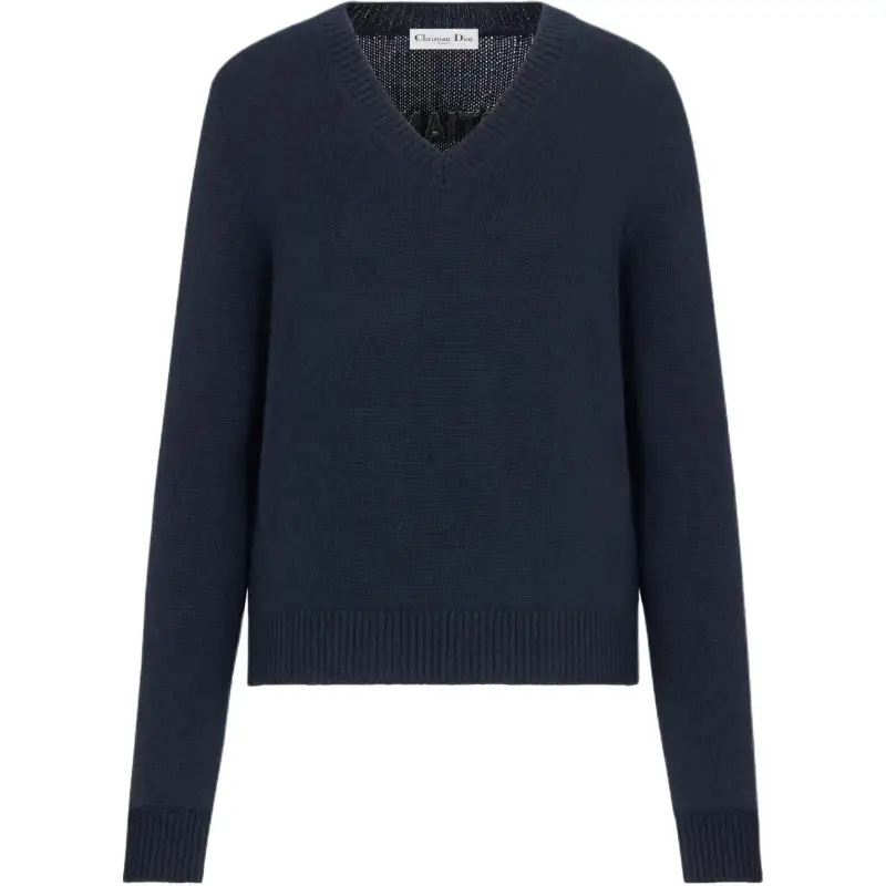 DIOR Sweaters Women's Dark Blue V Neck Moderate Other