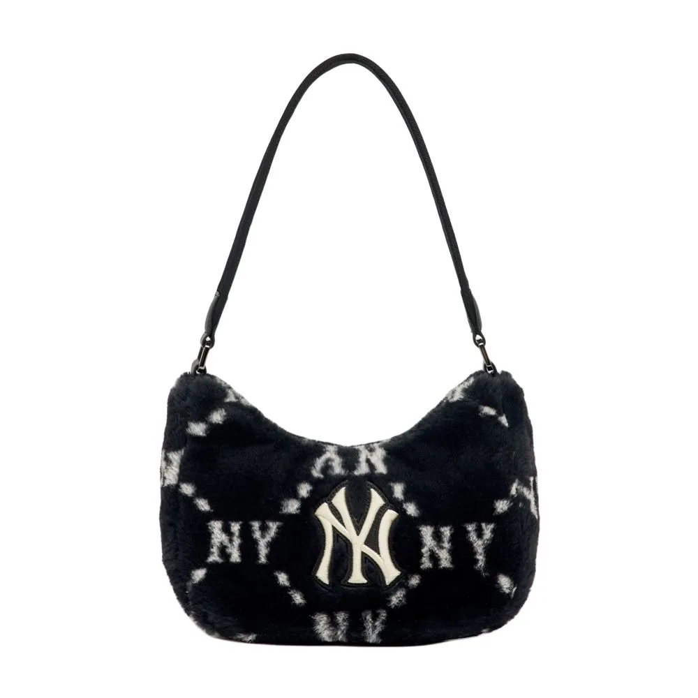 MLB Plush Shoulder Bag, Handbag, Shoulder Bag Regular Unisex Black