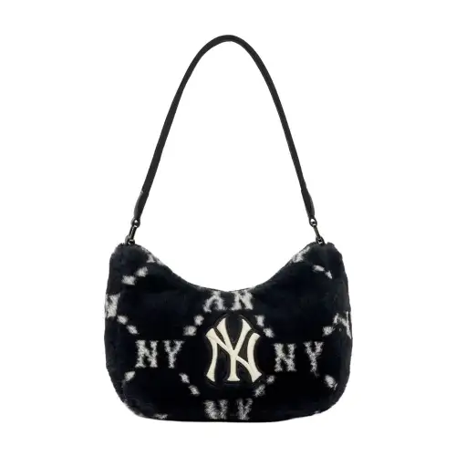 MLB Plush Shoulder Bag, Handbag, Shoulder Bag Regular Unisex Black