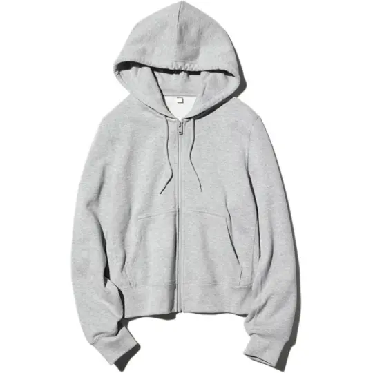 Удобная и универсальная модная женская толстовка UNIQLO с капюшоном и длинными рукавами на молнии.