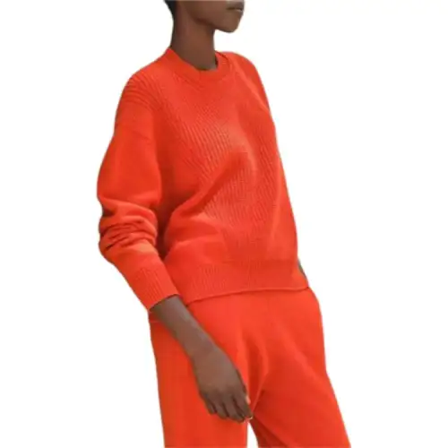 HERMES Sweaters Women's Orange Crew Neck Moderate