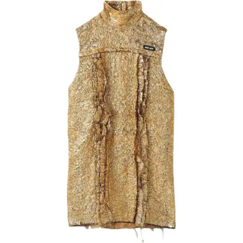 MIU MIU SS24 Sleeveless Dress Women's Gold