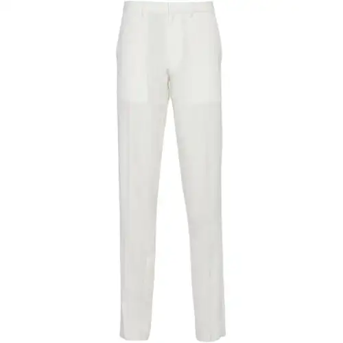 PRADA Casual Pants Men's White Moderate Straight Fit Pants
