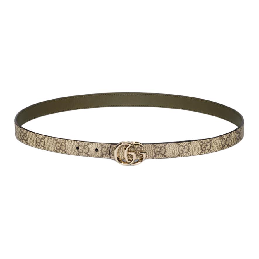 Женский ремень Gucci GG Marmont (бежево-зеленый)