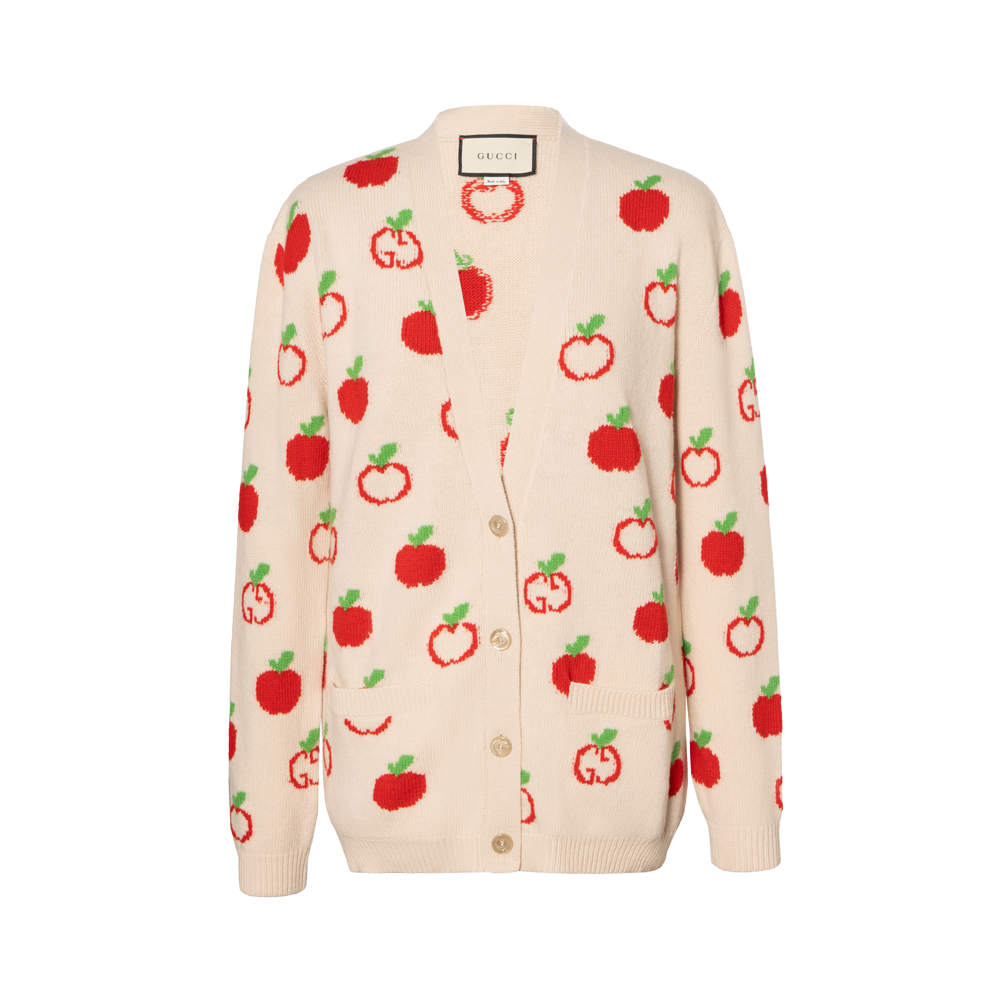 【Previous Season】GG Apple intarsia knit cardigan