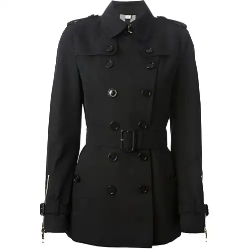 Burberry Trench Coats Women's Black Lapel Moderate Other