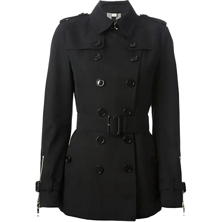 Burberry Trench Coats Women's Black Lapel Moderate Other