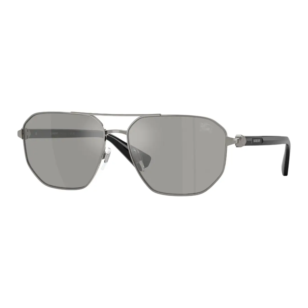 Burberry Metal Alloy Aviator Sunglasses Unisex Gunmetal Gray