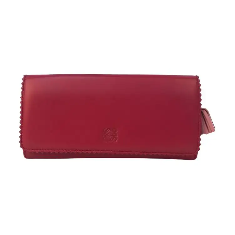 LOEWE Calfskin Wallet Women's Burgundy