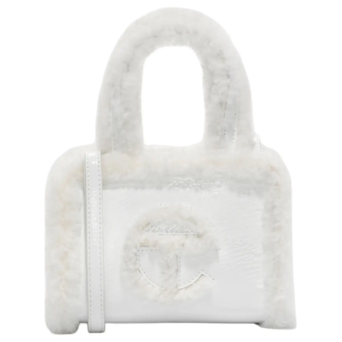 UGG X TELFAR Collaboration Cow Leather With Shearling Shoulder Bag, Crossbody Bag, Handbag Small Women's White