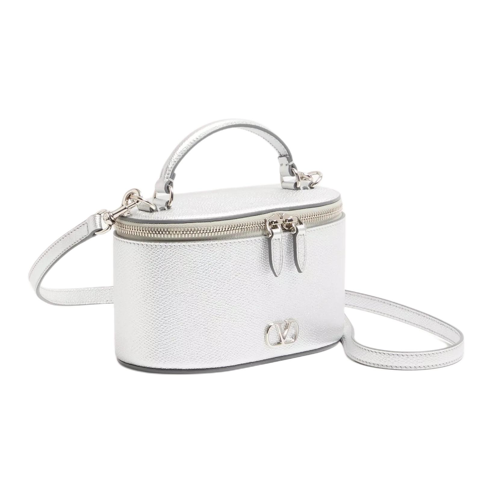 Женская сумка Valentino VLogo Signature V (серебристый) — фото 2