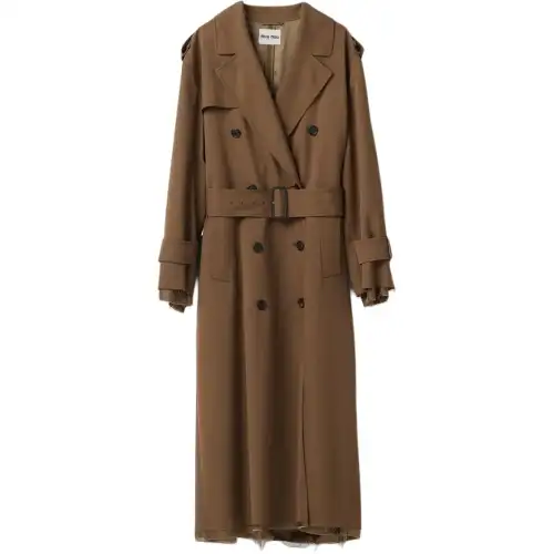 MIU MIU Raw cut Maxi Trench Coat