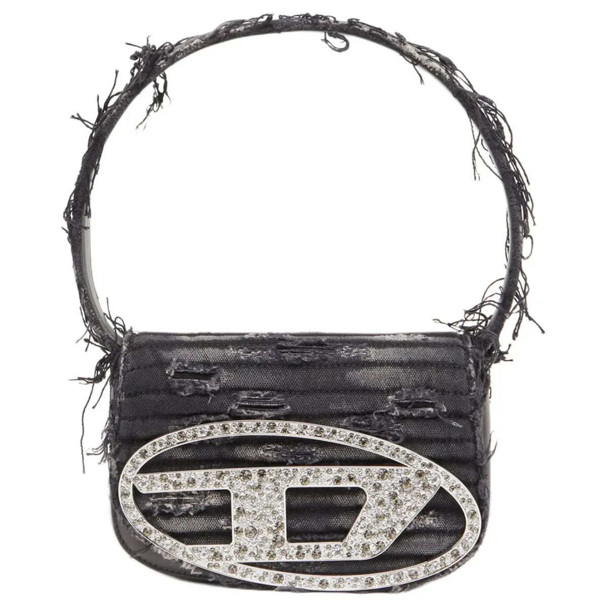 DIESEL Frayed Logo plaque Tote Bag