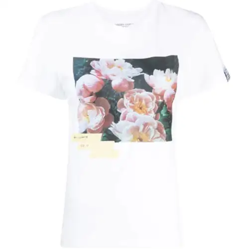 Golden Goose T Shirts Women's White Crew Neck Moderate