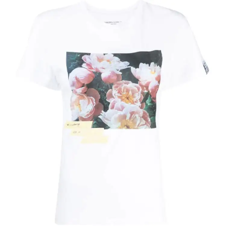 Golden Goose T Shirts Women's White Crew Neck Moderate