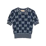 GUCCI T Shirts Women's Navy Blue Crew Neck Moderate Other