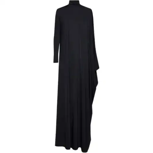 Balenciaga Drape Panel Asymmetric Long Dress