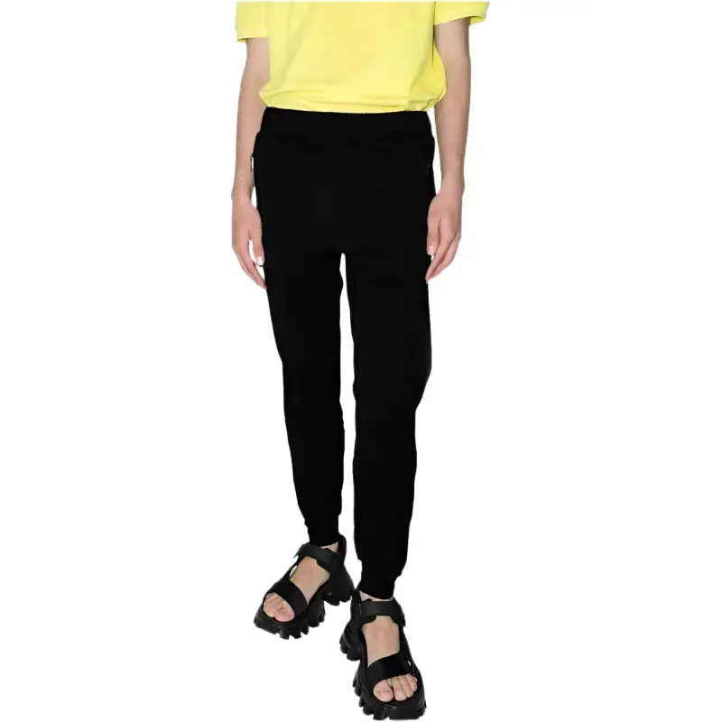 PRADA Knitted Sweatpants Men's Black Moderate Straight Fit Pants