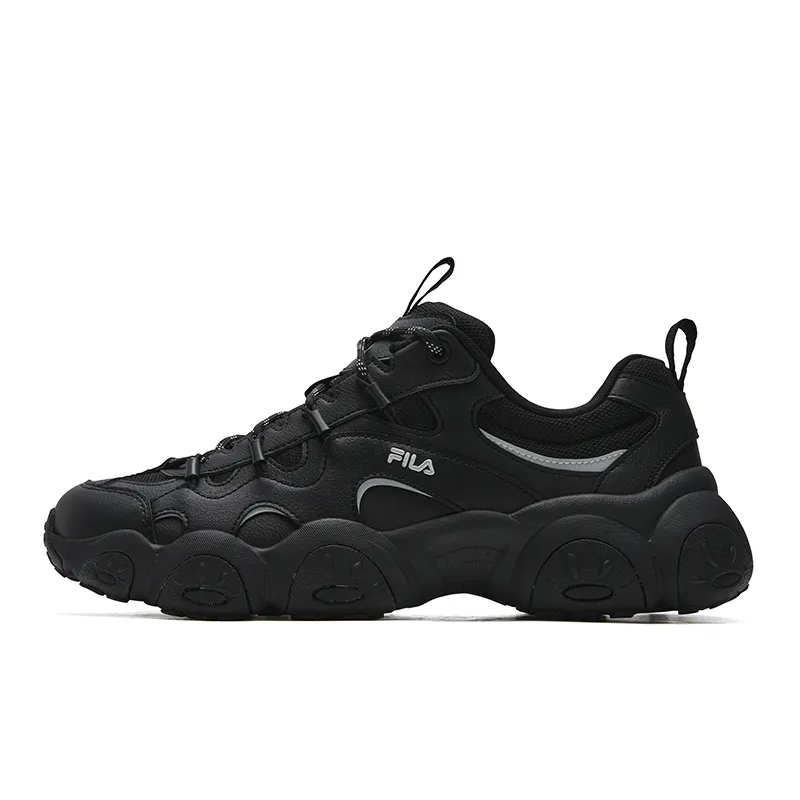 FILA FLUID 7 Cushioning Abrasion Resistant Lightweight Height Increasing Low top Chunky Sneakers Men's Black
