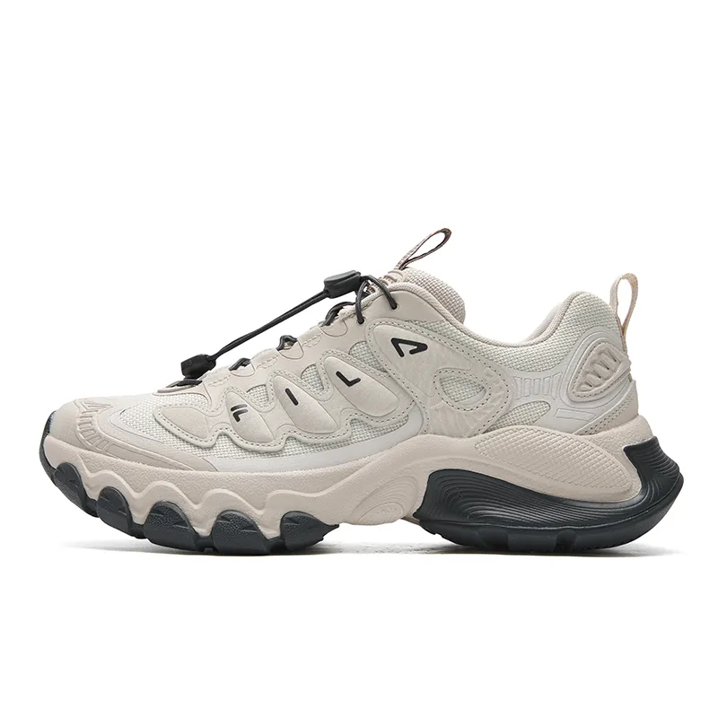 FILA TRUFFLE Cushioning Abrasion Resistant Lightweight Height Increasing Low top Chunky Sneakers Women's Pink Gray