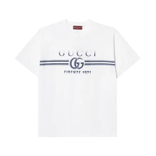 GUCCI Cotton Jersey T shirt With GUCCI Print