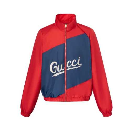 GUCCI Jackets Men's Red Stand Collar Moderate Other
