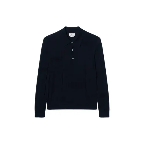 HERMES Cashmere Sweater Men's Marine Blue