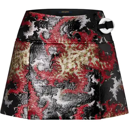 LOUIS VUITTON Lurex Jacquard Mini Wrap Skirt