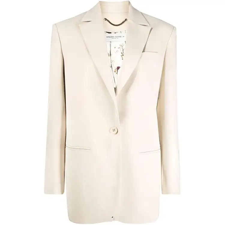 Golden Goose Business Suits Women's Milk White Suit Collar Moderate