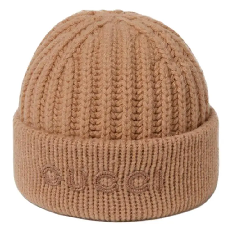 GUCCI Wool Beanies Women's Light Umber