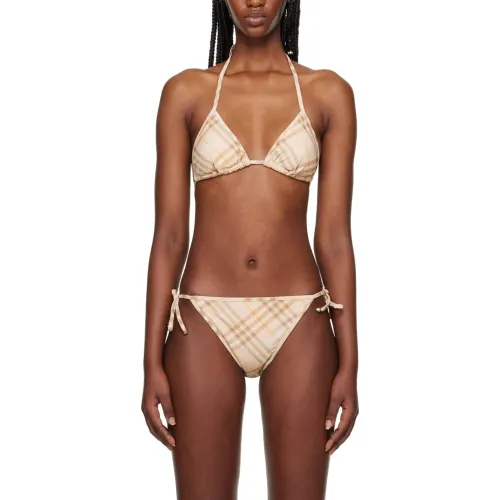 Burberry Check Printed Self-Tied Bikini Bottoms
