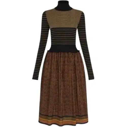 LOUIS VUITTON Long Sleeved Dress Women's Brown